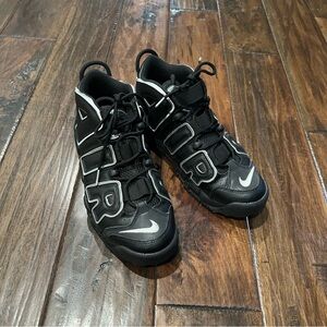 Nike Air More Uptempo Black Silver Womens 8.5